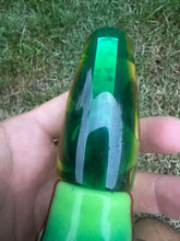 Joe Yee Plunger Streamline 10/12” Cut face Triple pour Green with yellow stripe Skirted NEW