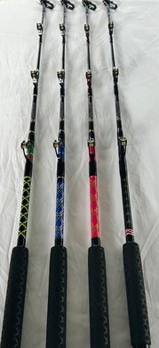 50 class with #4 Butts 4 and 3 Roller Hybrid Flex Series 50-130 stubbie Rods