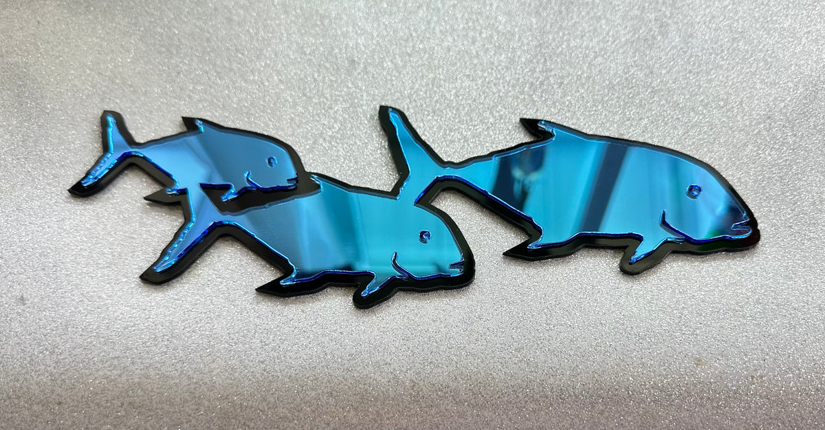 Ulua Family Blue Mirror Fish Sticker – island Offshore Big Game Fishing ...