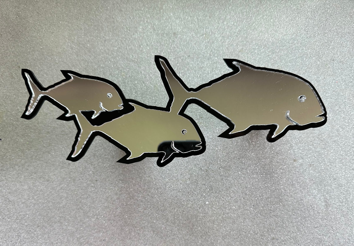 Ulua Family Silver Mirror Fish Sticker – island Offshore Big Game ...
