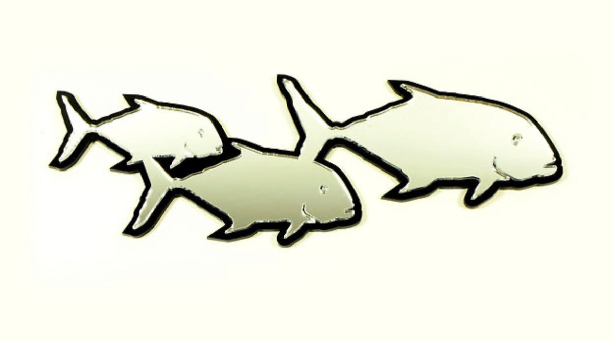 Ulua Family Silver Mirror Fish Sticker – island Offshore Big Game ...